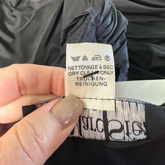 BLACK SILK STRAPLESS SHEATH COCKTAIL DRESS SAKS 5TH AVENUE JEAN MARC SFEZ SMALL - Picture 9 of 9